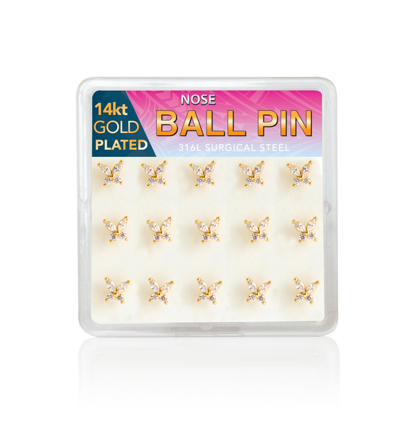 BGBT - Gold Butterfly Ball Pin