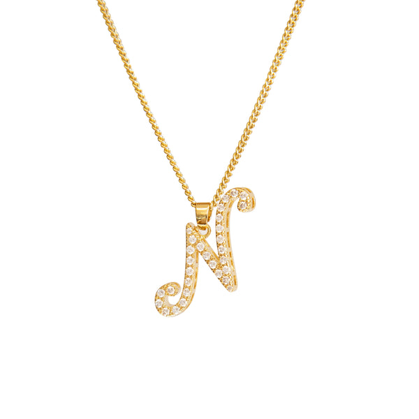 Cubic Initial Necklace -N