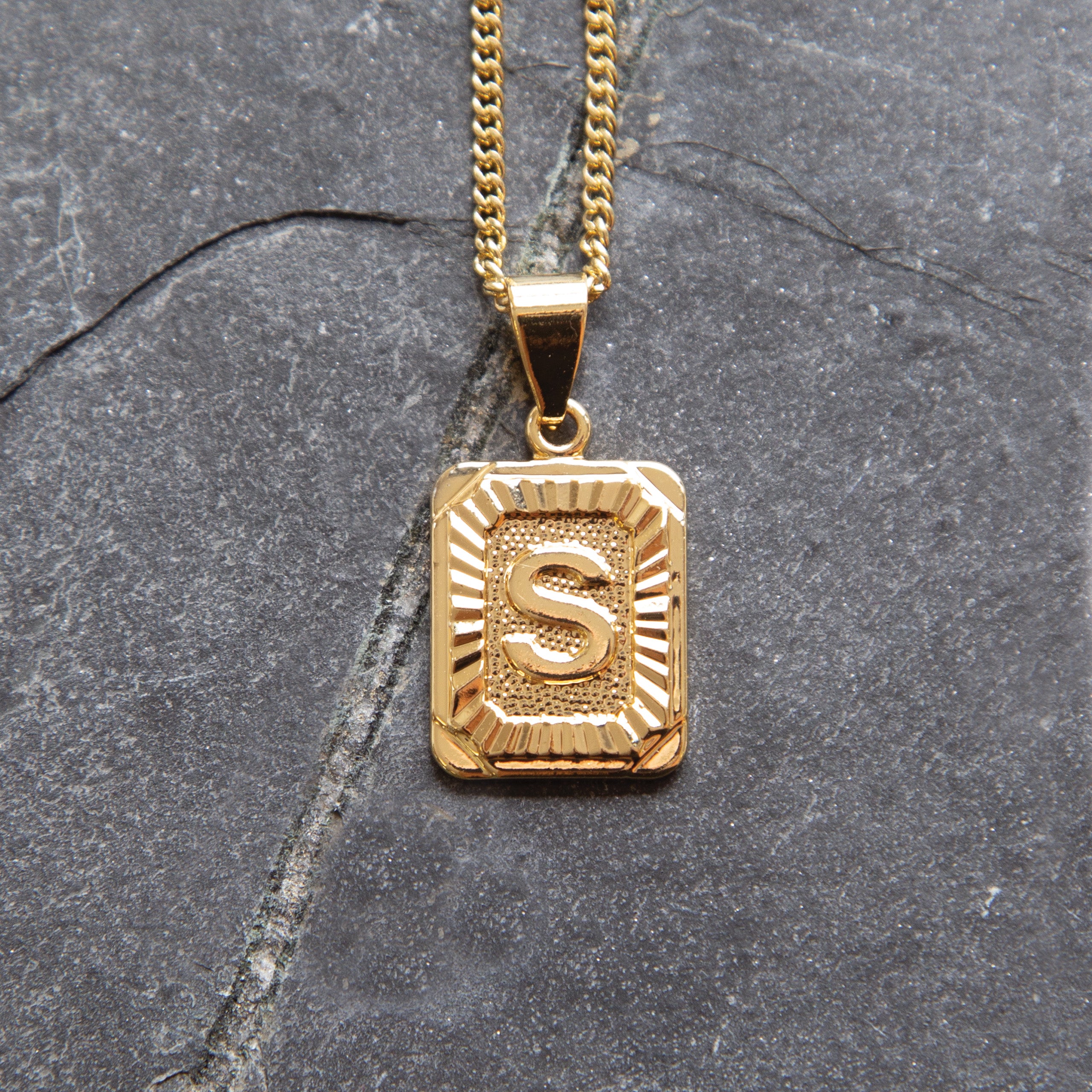 Initial on sale necklace square